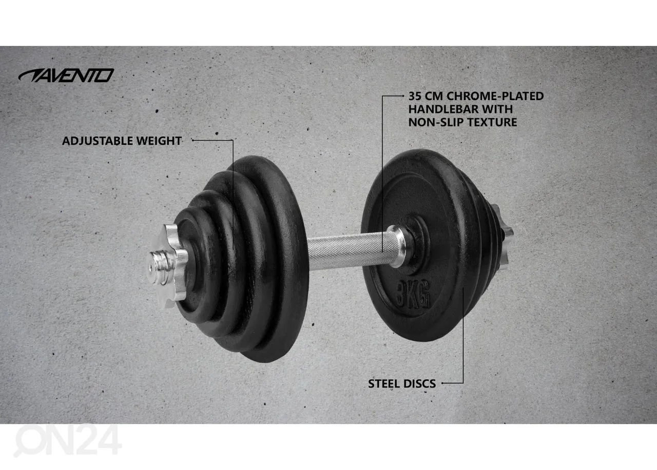 Hantel reguleeritav Avento 15 kg suurendatud