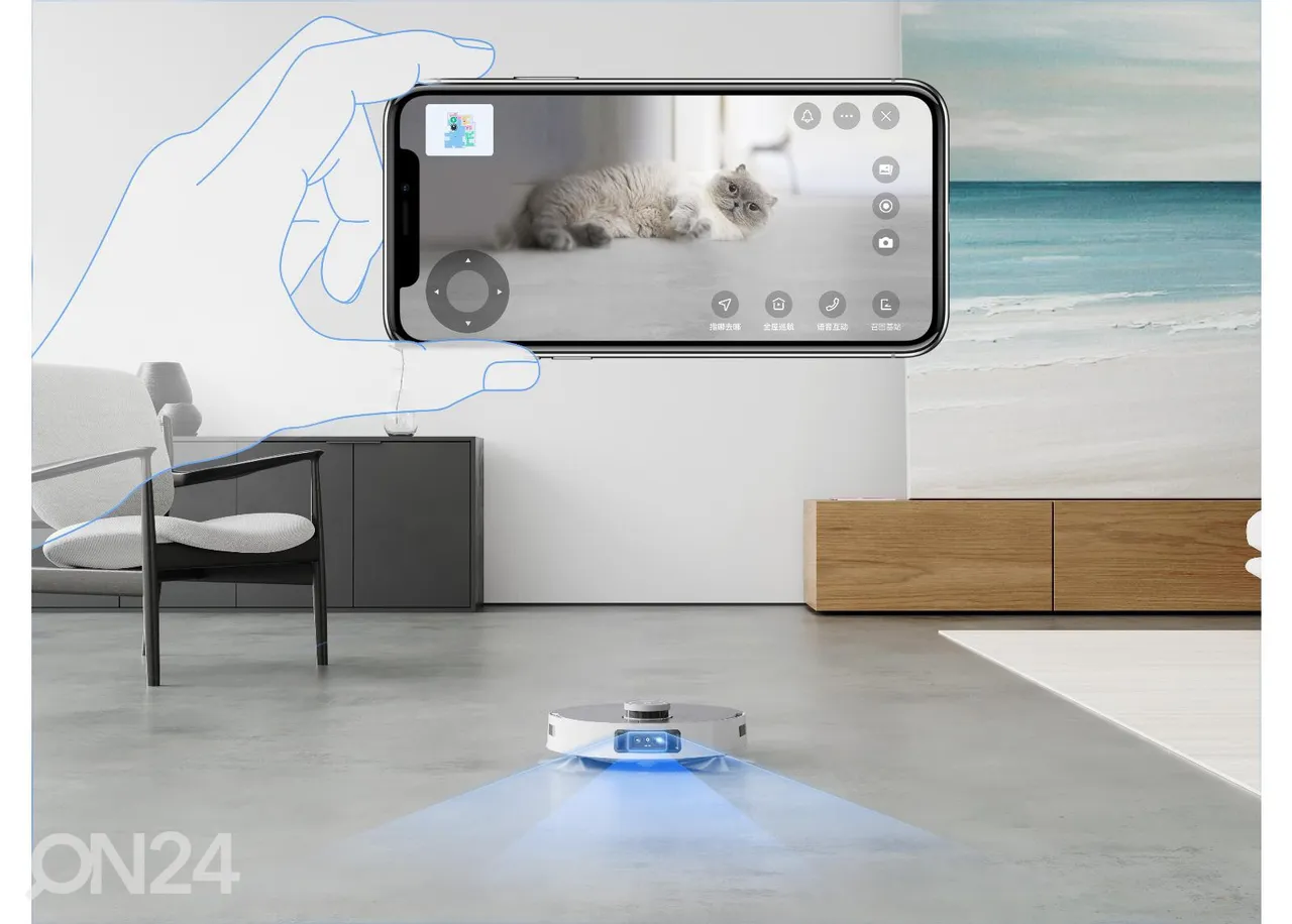 Robottolmuimeja mopi ja tühjendusjaamaga ECOVACS DEEBOT X1 OMNI suurendatud