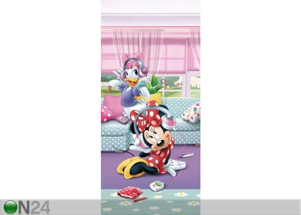 Fliis-fototapeet Disney Minnie and Daisy dancing 90x202 cm