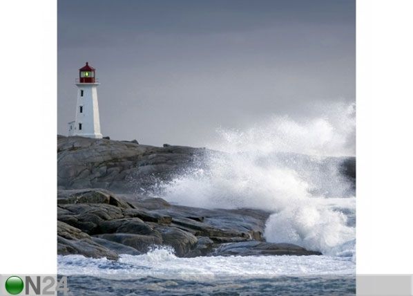 Fliis fototapeet Storm Waves At The Lighthouse