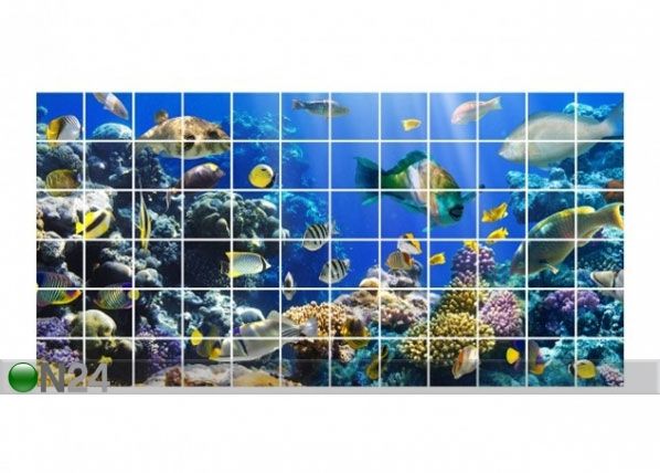 Kleebised seinaplaatidele Underwater Reef 60x120 cm