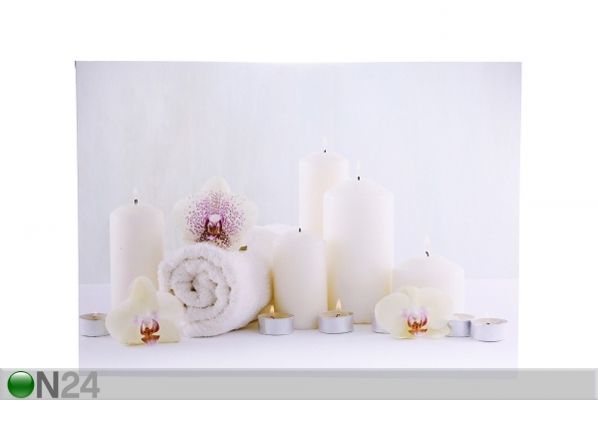 LED pilt Candles & Towels 30x40 cm
