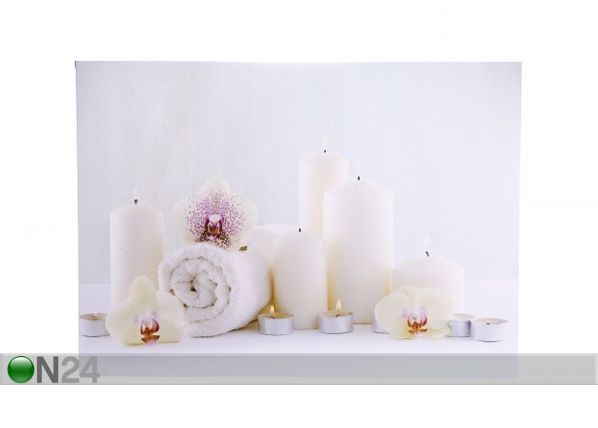 LED pilt Candles & Towels 50x70 cm