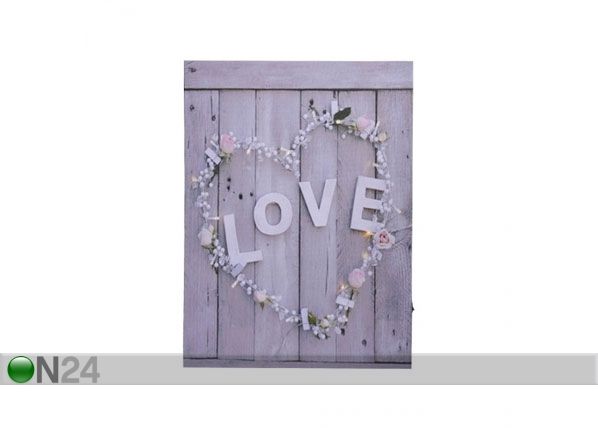 LED pilt Love & Flower Heart 50x70 cm
