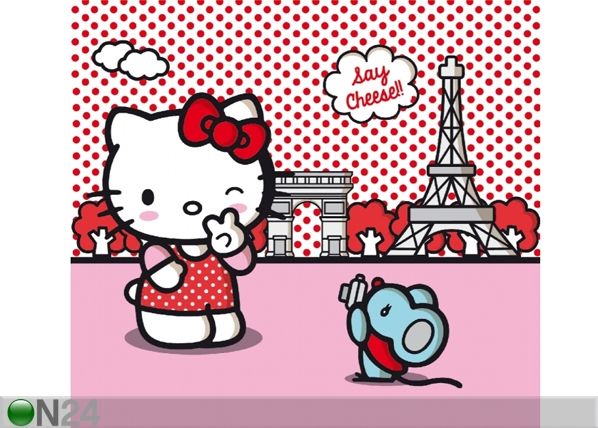 Poolpimendav fotokardin Hello Kitty with mouse 180x160 cm