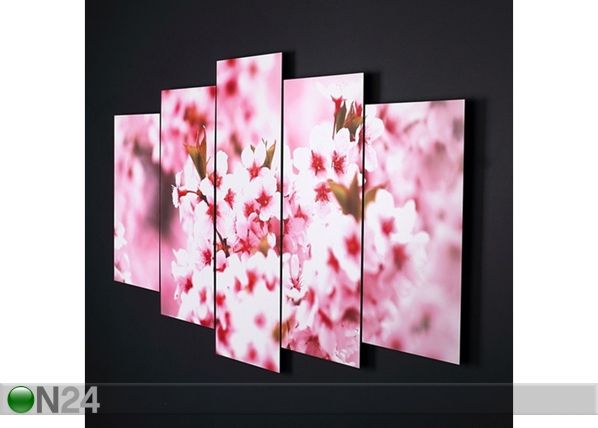 Viieosaline seinapilt Blossom I, 100x60 cm