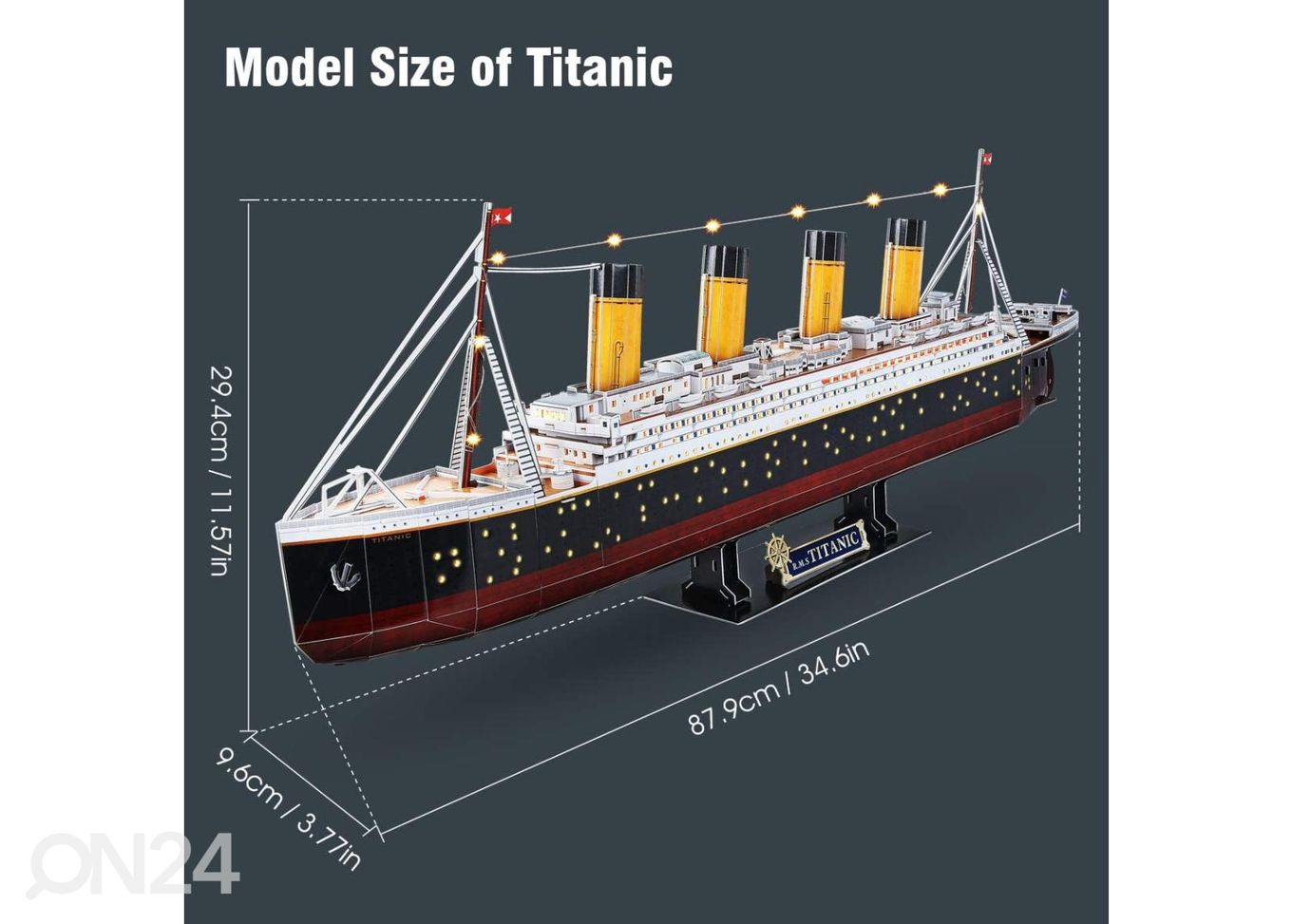 3D pusle Titanic LED tuledega CUBICFUN suurendatud