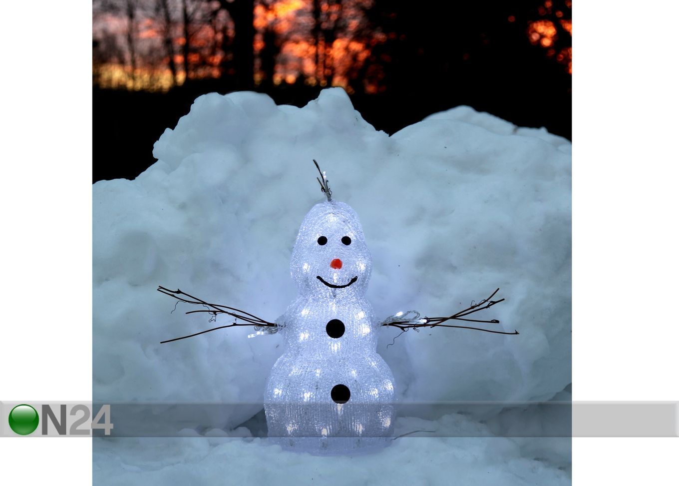 Akrüülist kuju Snowman 38 cm suurendatud