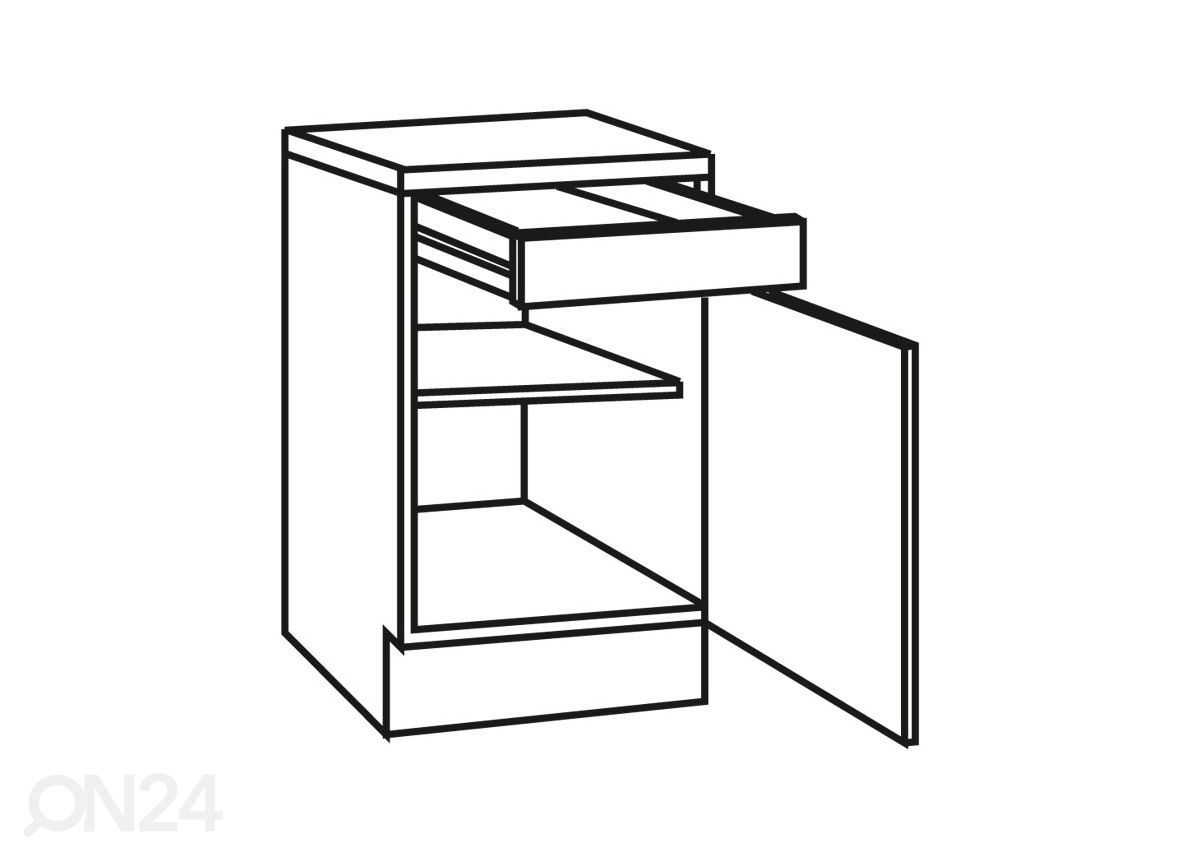 Alumine köögikapp Genf 60 cm suurendatud