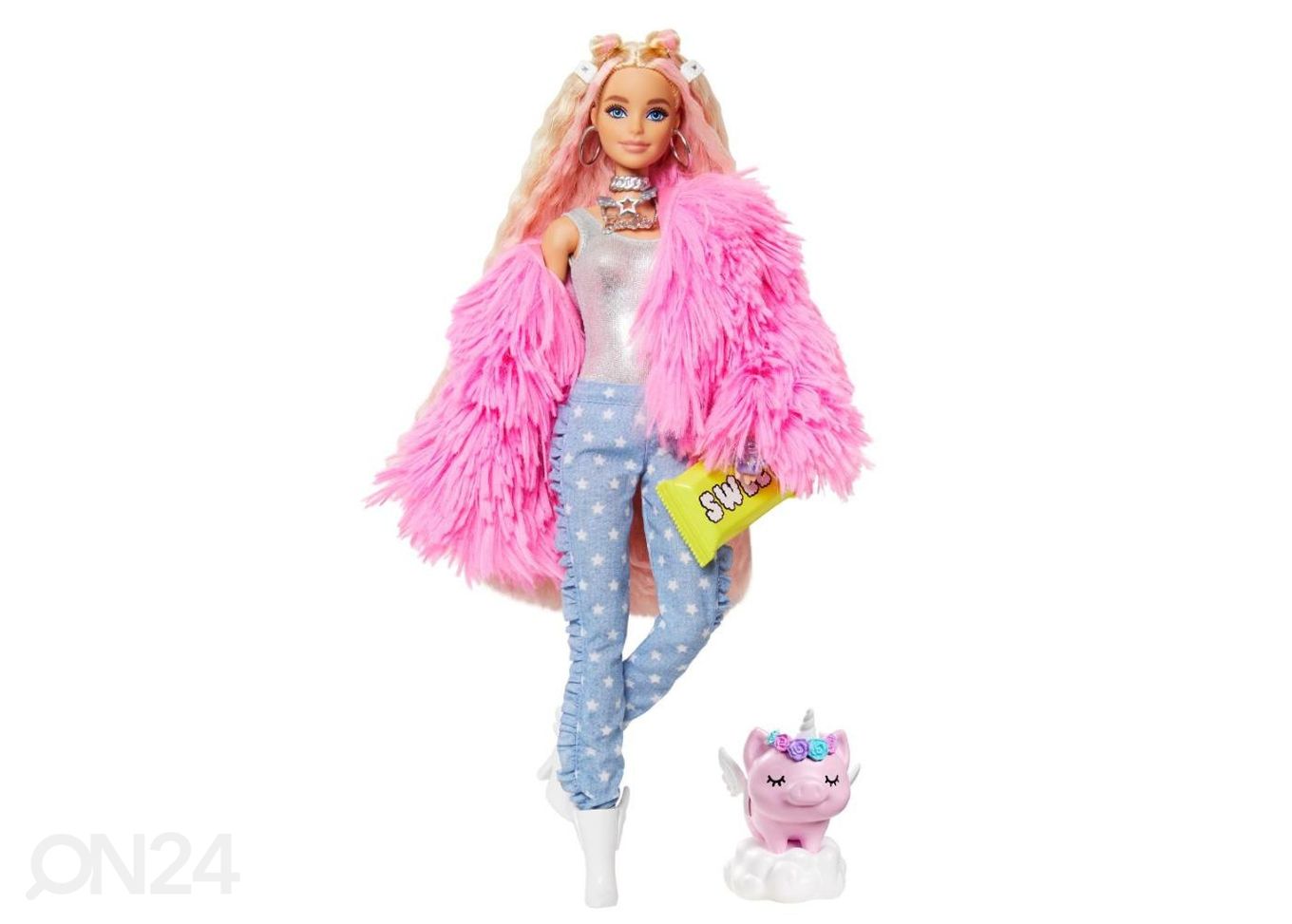 Barbie Extra koheva roosa kasukaga suurendatud