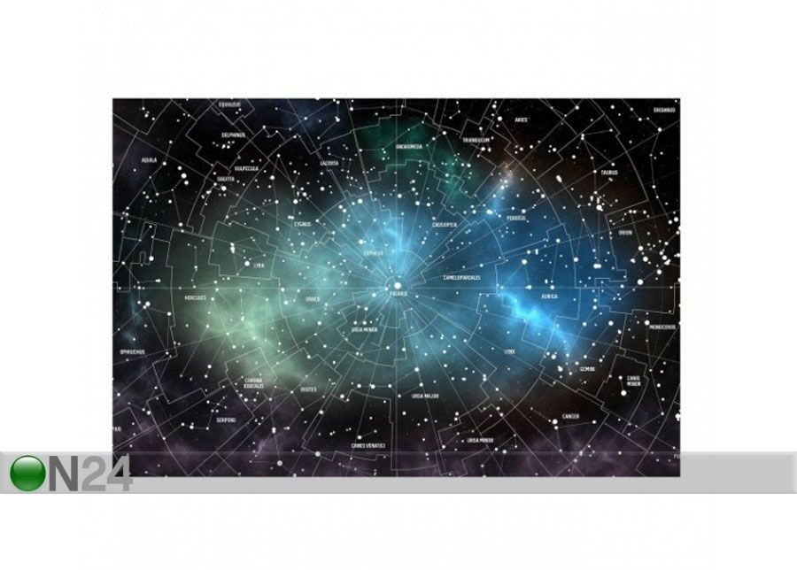 Fliis fototapeet Constellations Map Galaxy Fog suurendatud