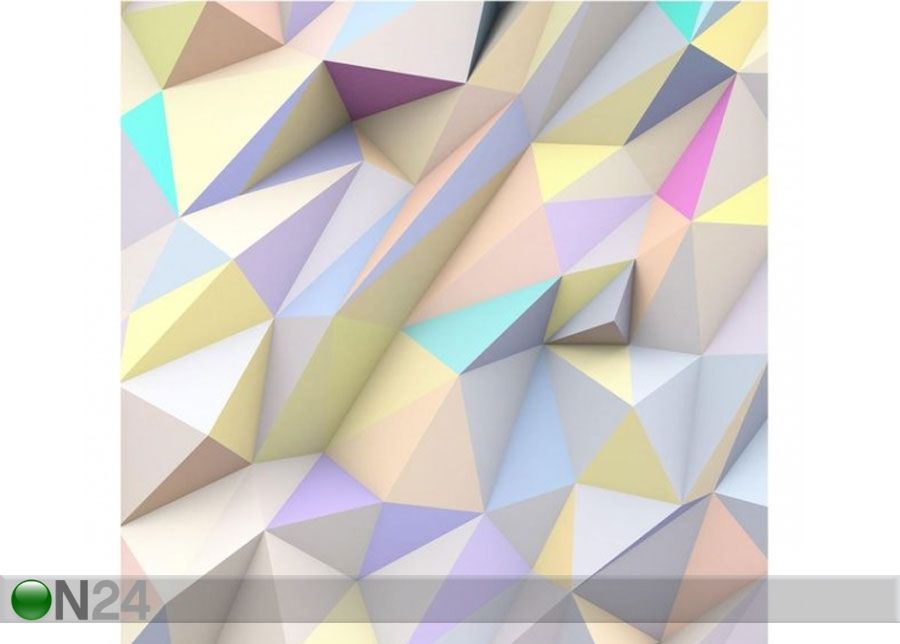 Fliis fototapeet Geometric Pastel Triangles In 3D suurendatud