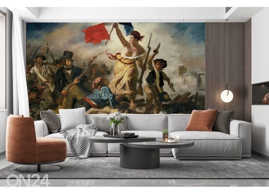 Fliis fototapeet Liberty Leading the People by Eugène Delacroix 416x290 cm suurendatud