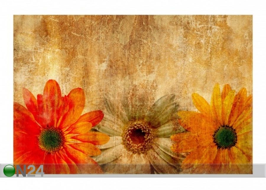 Fliis fototapeet Vintage Flowermix I suurendatud