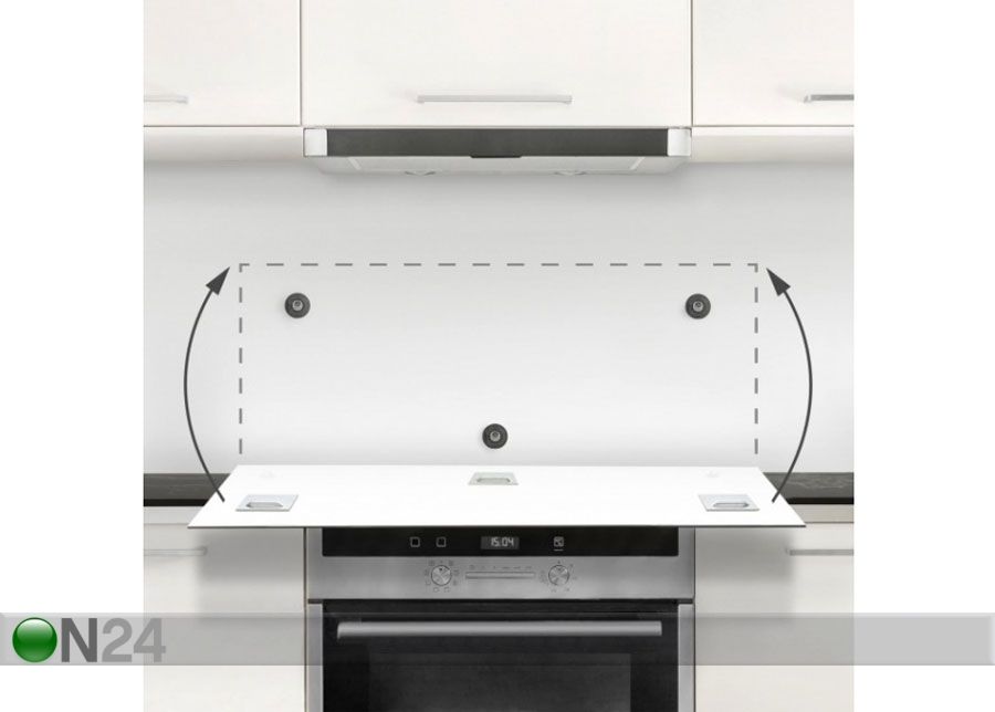 Fotoklaas, köögi tagasein Dandelion Black & White 1 40x60 cm suurendatud