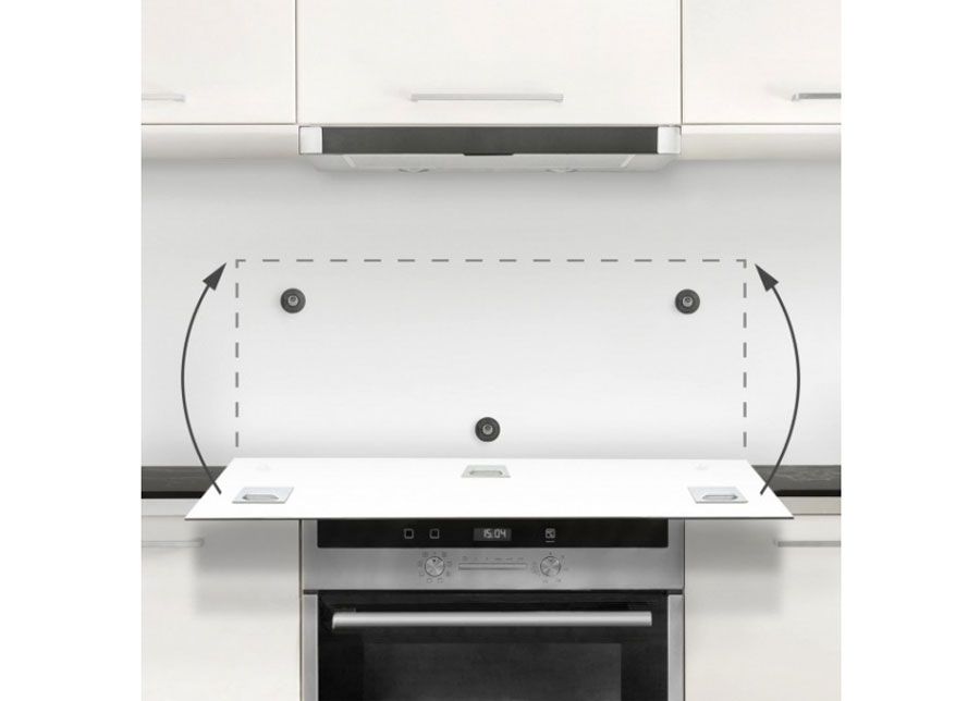 Fotoklaas, köögi tagasein Dandelion Black & White 1, 59x120 cn suurendatud