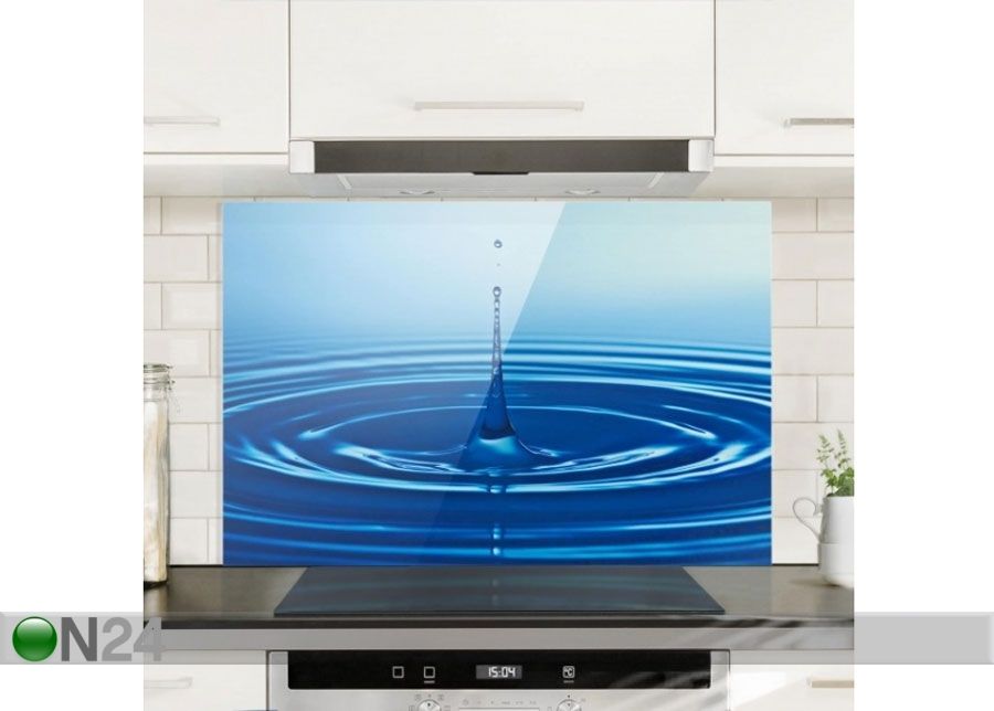 Fotoklaas, köögi tagasein Drop With Waves 40x60 cm suurendatud
