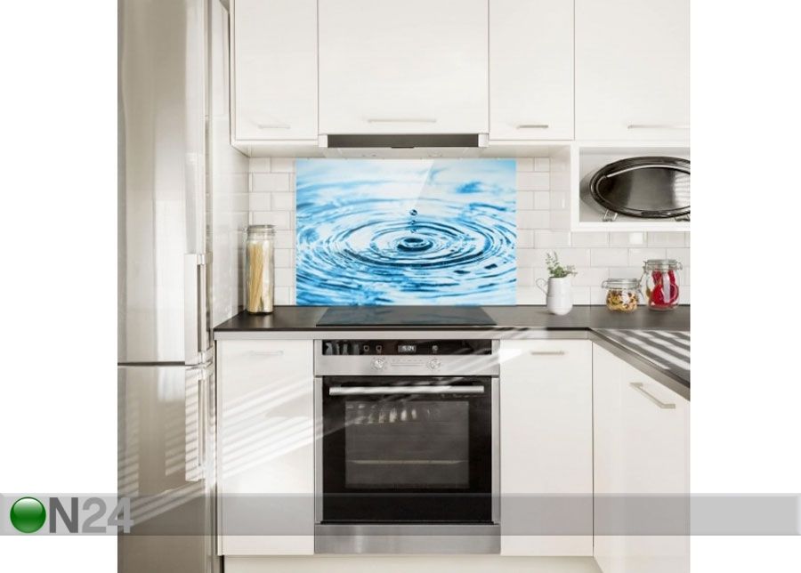 Fotoklaas, köögi tagasein Drops Turbulence 40x60 cm suurendatud