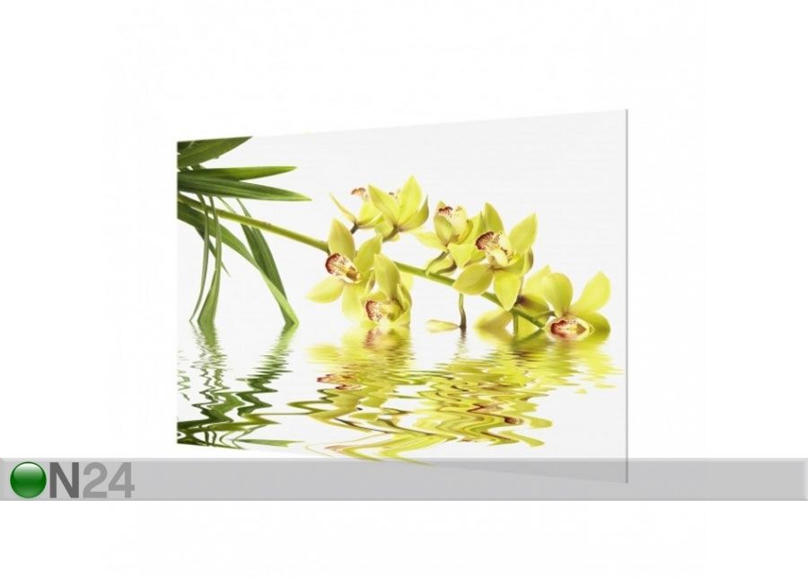 Fotoklaas, köögi tagasein Elegant Orchid Waters 40x60 cm suurendatud