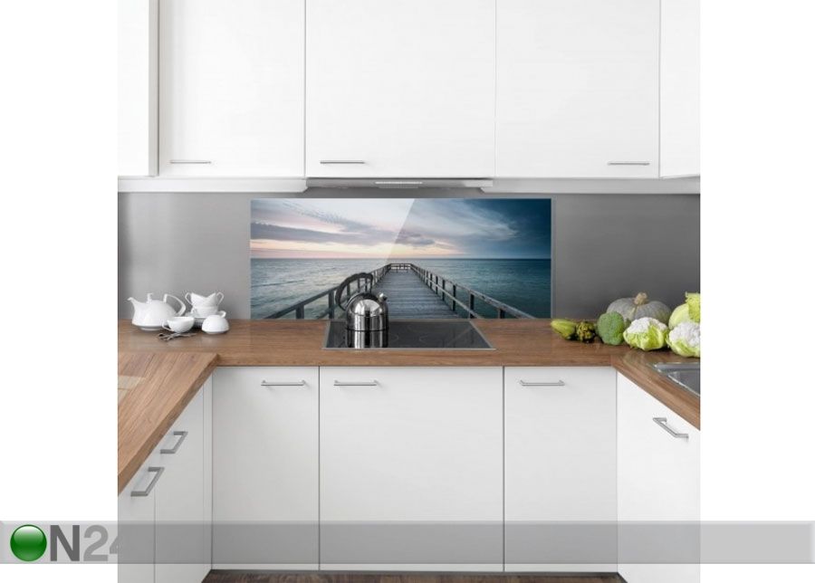 Fotoklaas, köögi tagasein Footbridge Promenade 40x60 cm suurendatud