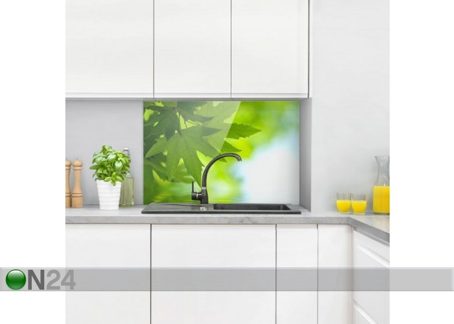 Fotoklaas, köögi tagasein Green Ambiance III, 40x60 cm suurendatud