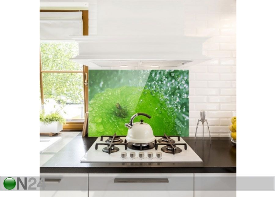 Fotoklaas, köögi tagasein Green Apple 40x60 cm suurendatud