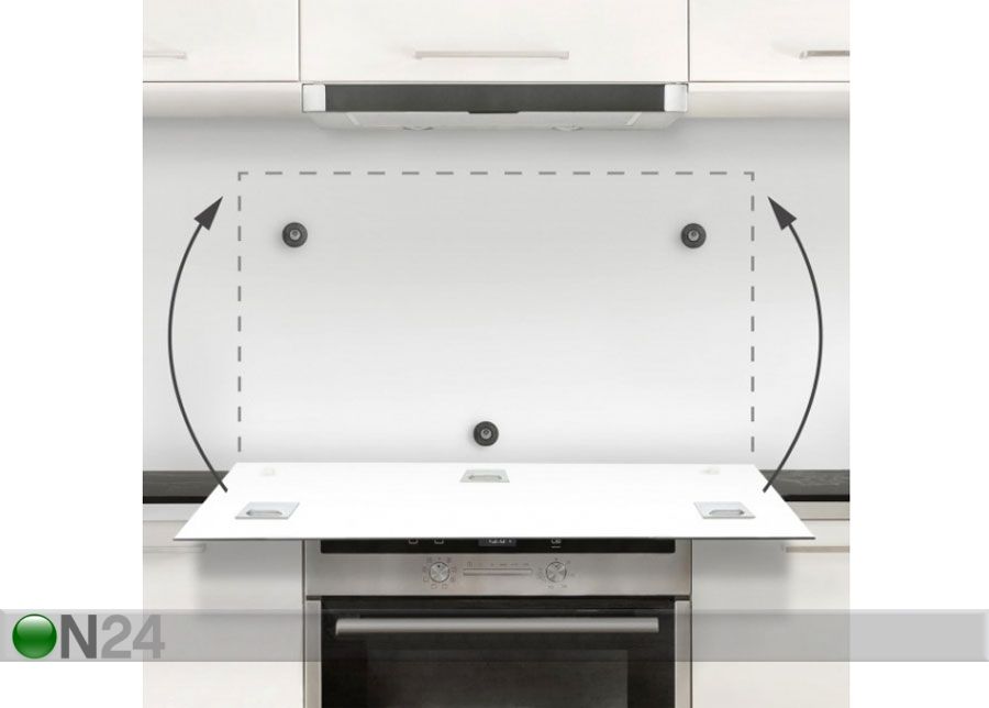 Fotoklaas, köögi tagasein Juicy Apples 40x60 cm suurendatud