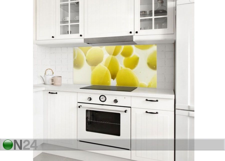 Fotoklaas, köögi tagasein Lemon In The Water 40x80 cm suurendatud