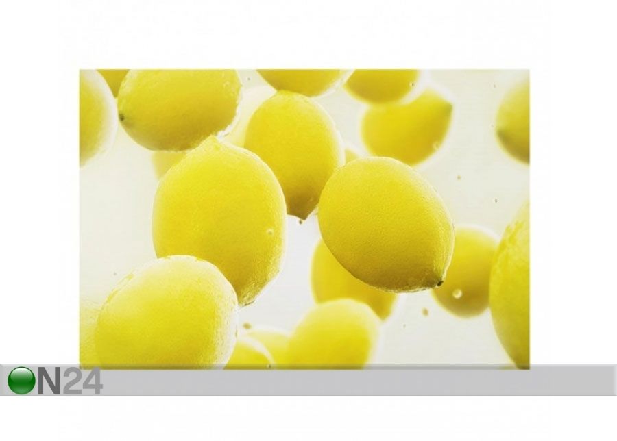 Fotoklaas, köögi tagasein Lemon In The Water 59x120 cm suurendatud