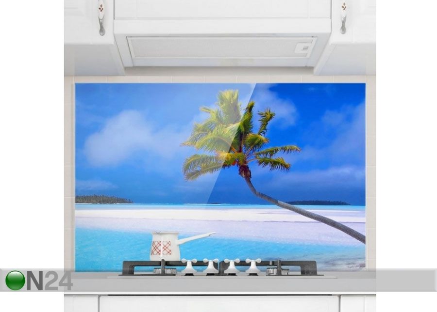 Fotoklaas, köögi tagasein Tropical Dream 40x60 cm suurendatud