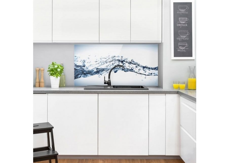 Fotoklaas, köögi tagasein Water Splash 40x80 cm suurendatud