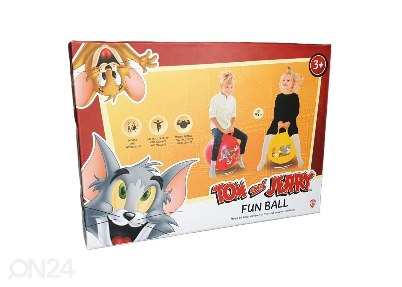 Gerardo's Toys Hüppepall Fun Ball Tom & Jerry, punane suurendatud
