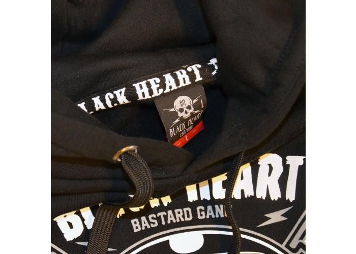 Kapuutsiga vabaaja pusa BLACK HEART Piston Skull Hood suurendatud