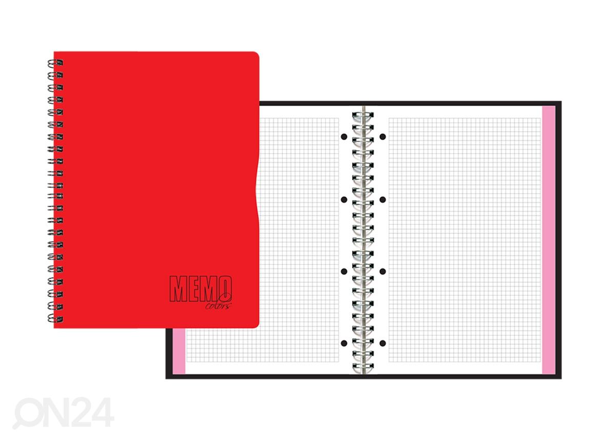 Kaustik Memo Colour A4 5x5 ruut , 80 lehte, 8 tk suurendatud