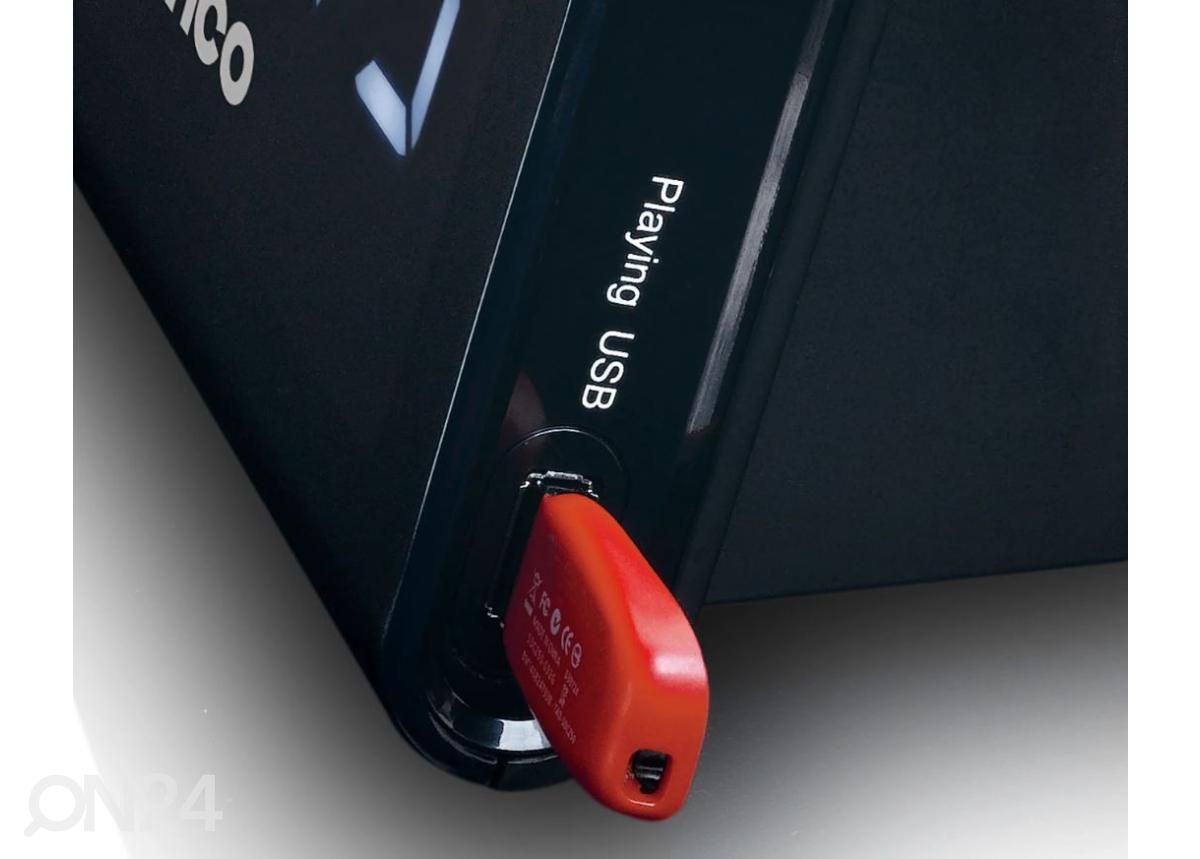 Kellraadio USB laadija ja -mängijaga Lenco, must suurendatud