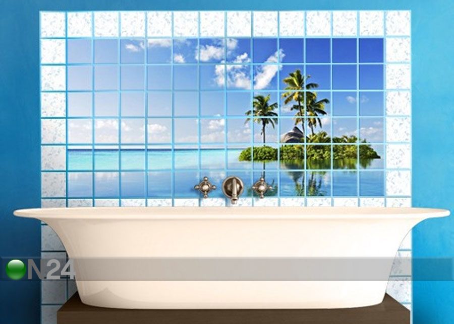 Kleebised seinaplaatidele Tropical Paradise 60x120 cm suurendatud
