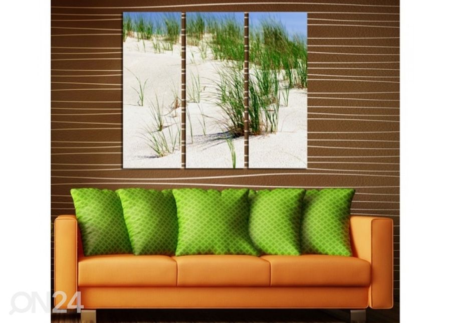 Kolmeosaline seinapilt Dunes on the beach 2 3D 90x80 cm suurendatud