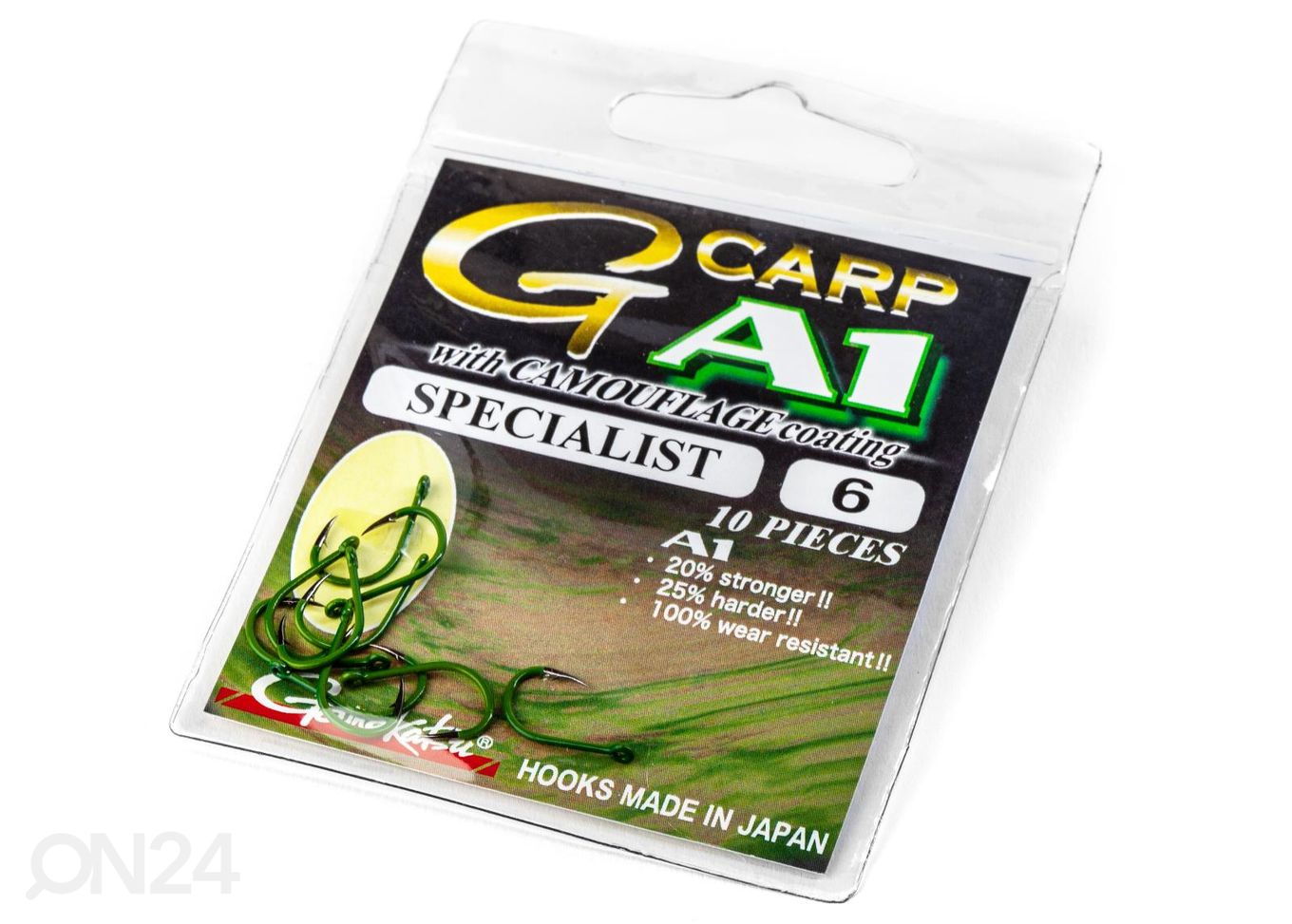 Konks Gamakatsu A1 G-Carp Camou Green Specialist s8 10tk suurendatud