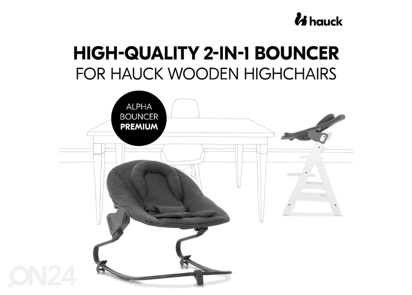 Lamamistool Hauck Select Alpha Bouncer Premium suurendatud