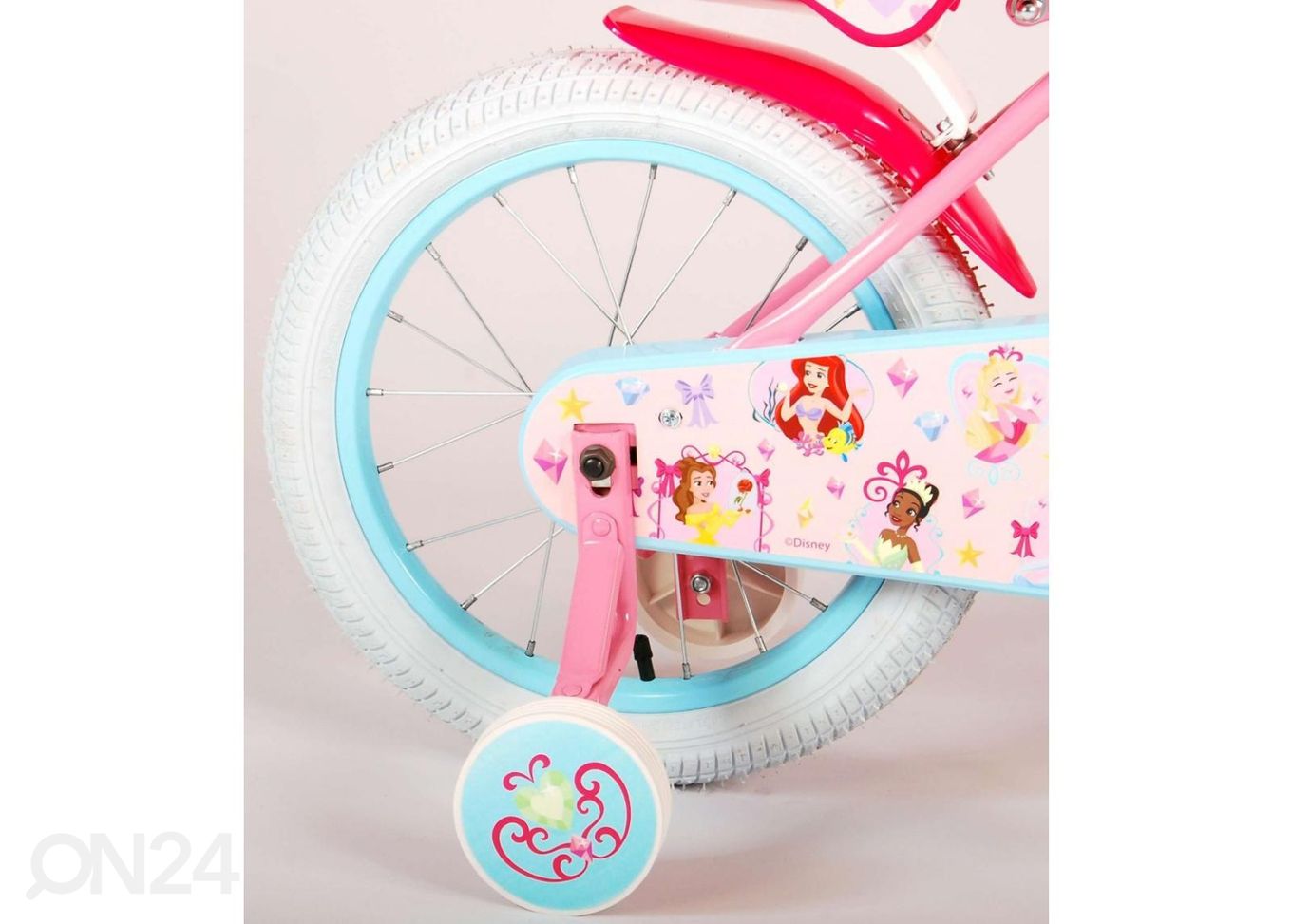 Laste jalgratas 16 tolli Disney Princess roosa suurendatud