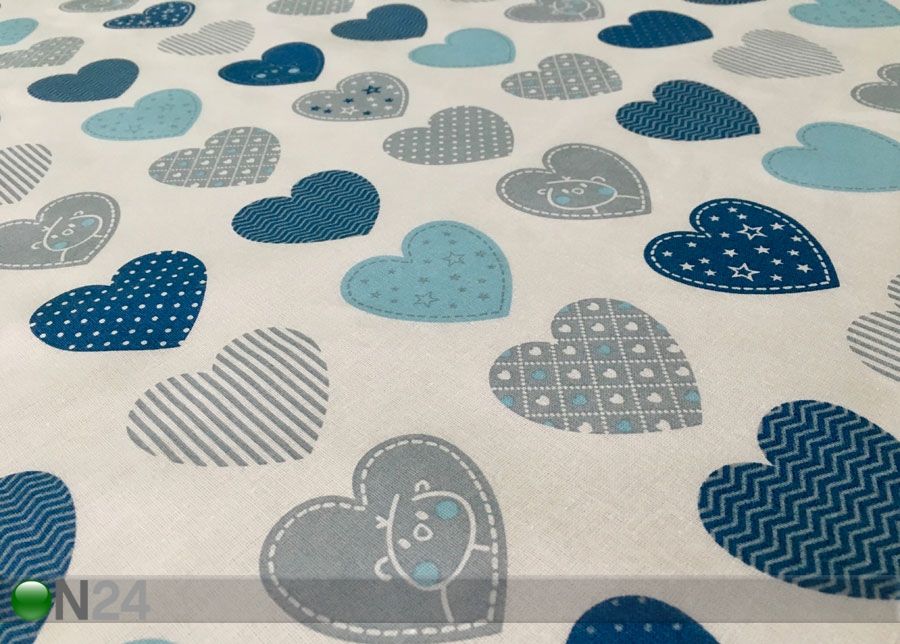 Laste voodipesukomplekt Blue Heart 100x120 cm suurendatud