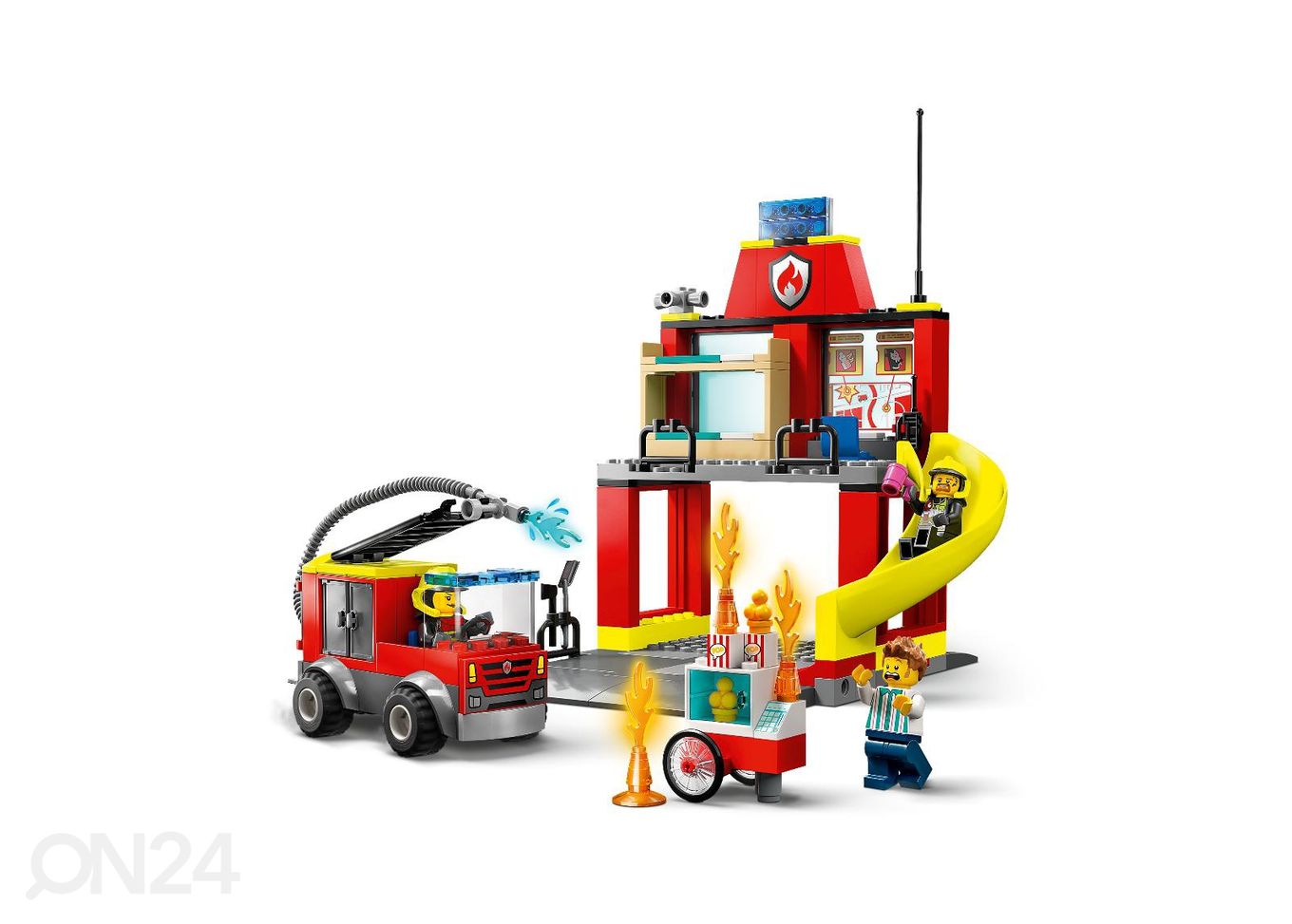 LEGO City Tuletõrjedepoo ja tuletõrjeauto suurendatud