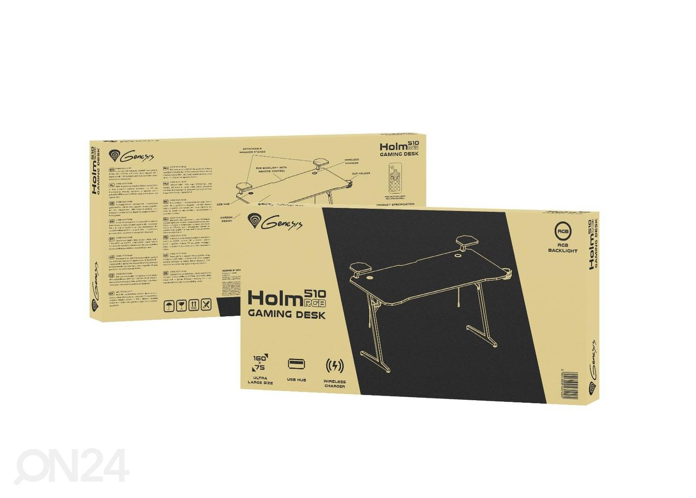 Mängurilaud Genesis Holm 510 RGB, must suurendatud