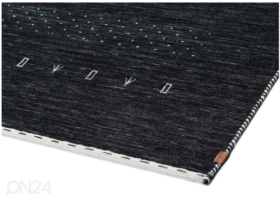 Narma villane käsikootud vaip Tornio charcoal 140x200 cm suurendatud