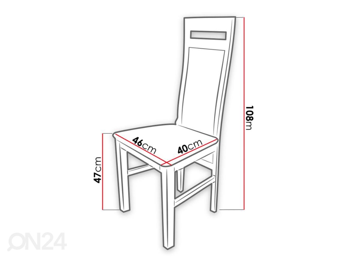 Pikendatav söögilaud 80x160-200 cm + 6 tooli suurendatud