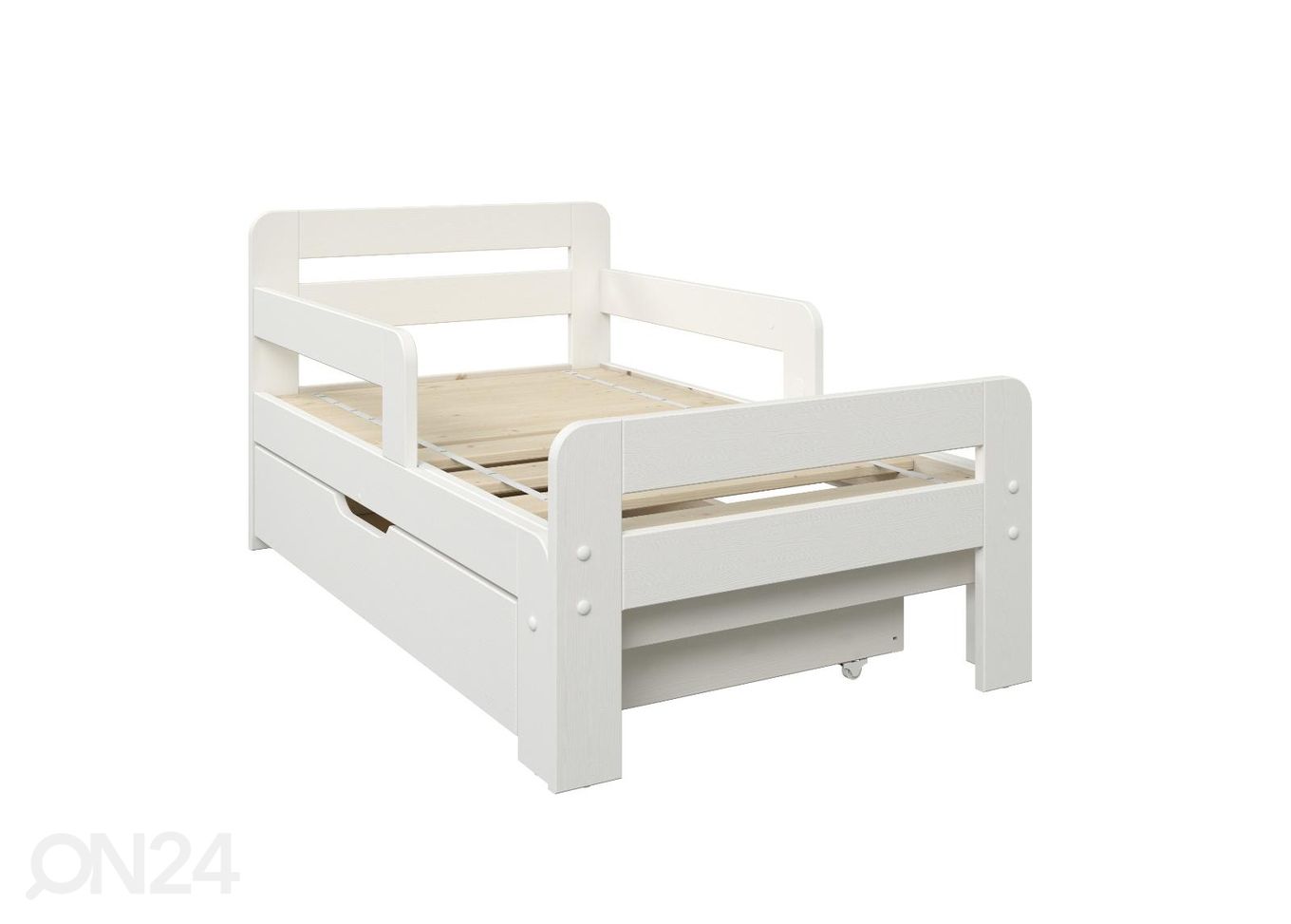 Pikendatav voodi Nora 70x120+50 cm, koos voodialuse kastiga suurendatud