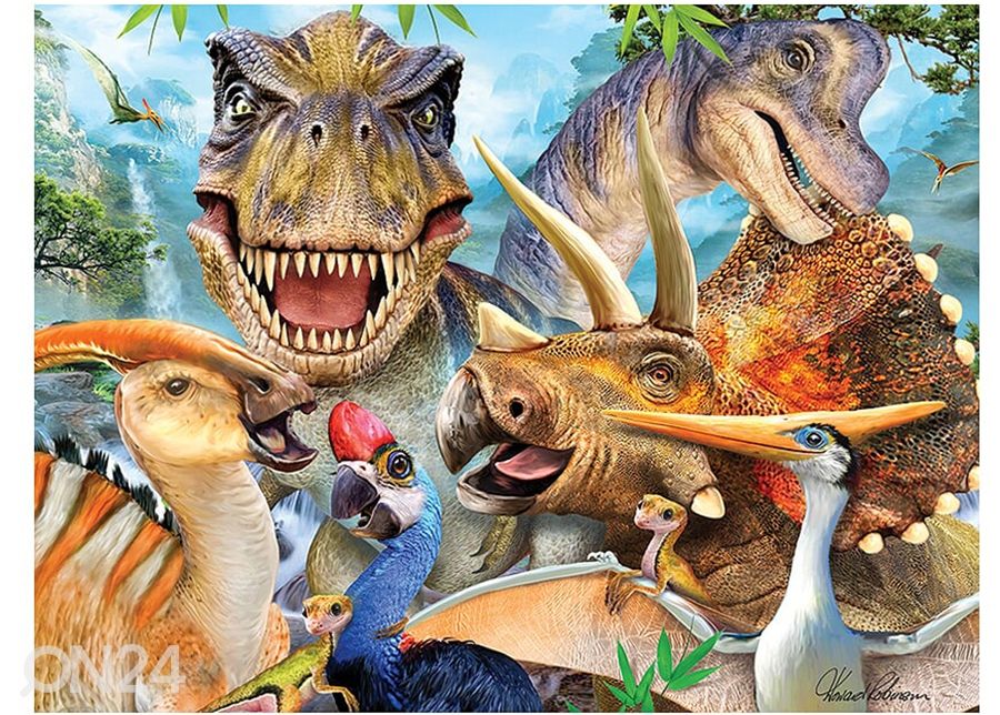Pusle 3D Dinosaurused Selfies 48 tk suurendatud