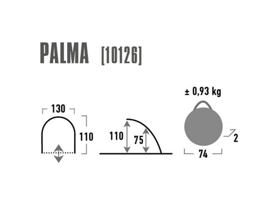 Rannatelk High Peak Palma sinine/hall suurendatud
