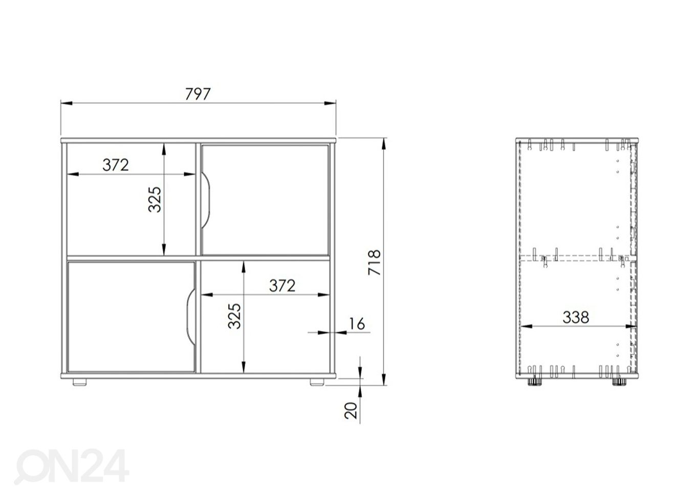 Robin poolkõrge voodi 90x200 cm laua, kummuti ja riiuliga suurendatud