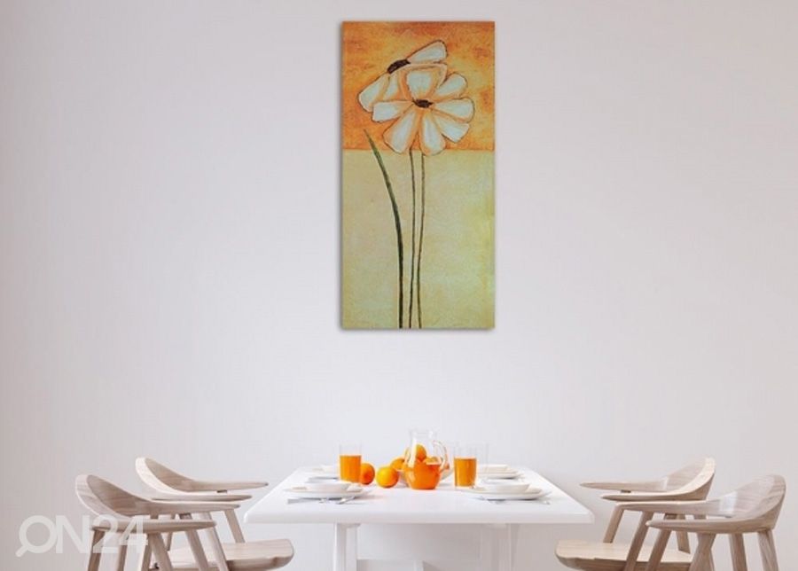 Seinapilt Painted daisies 1 3D 50x100 cm suurendatud